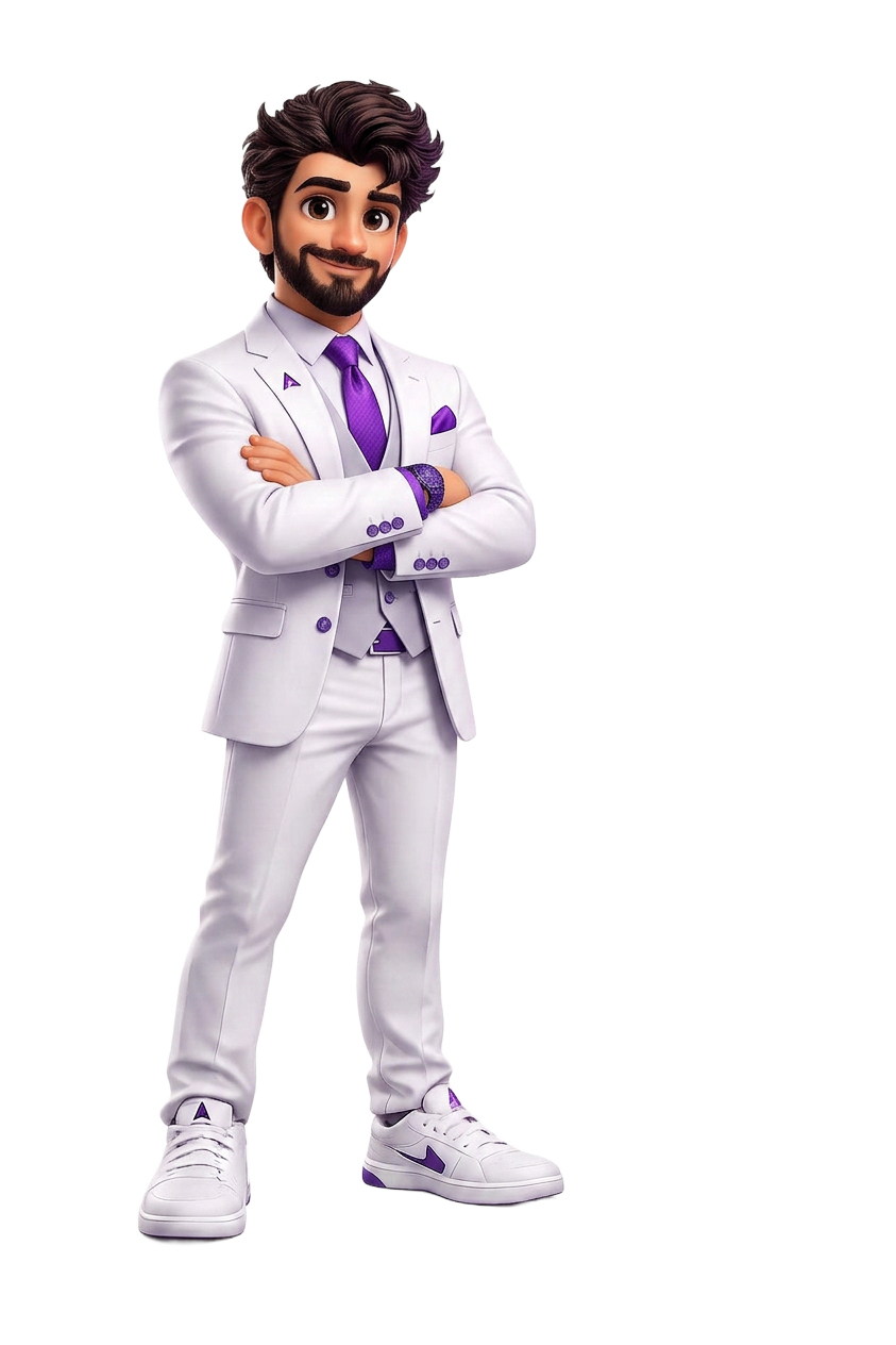 Mascote Atlas Growth confiante — pronto para crescer com você